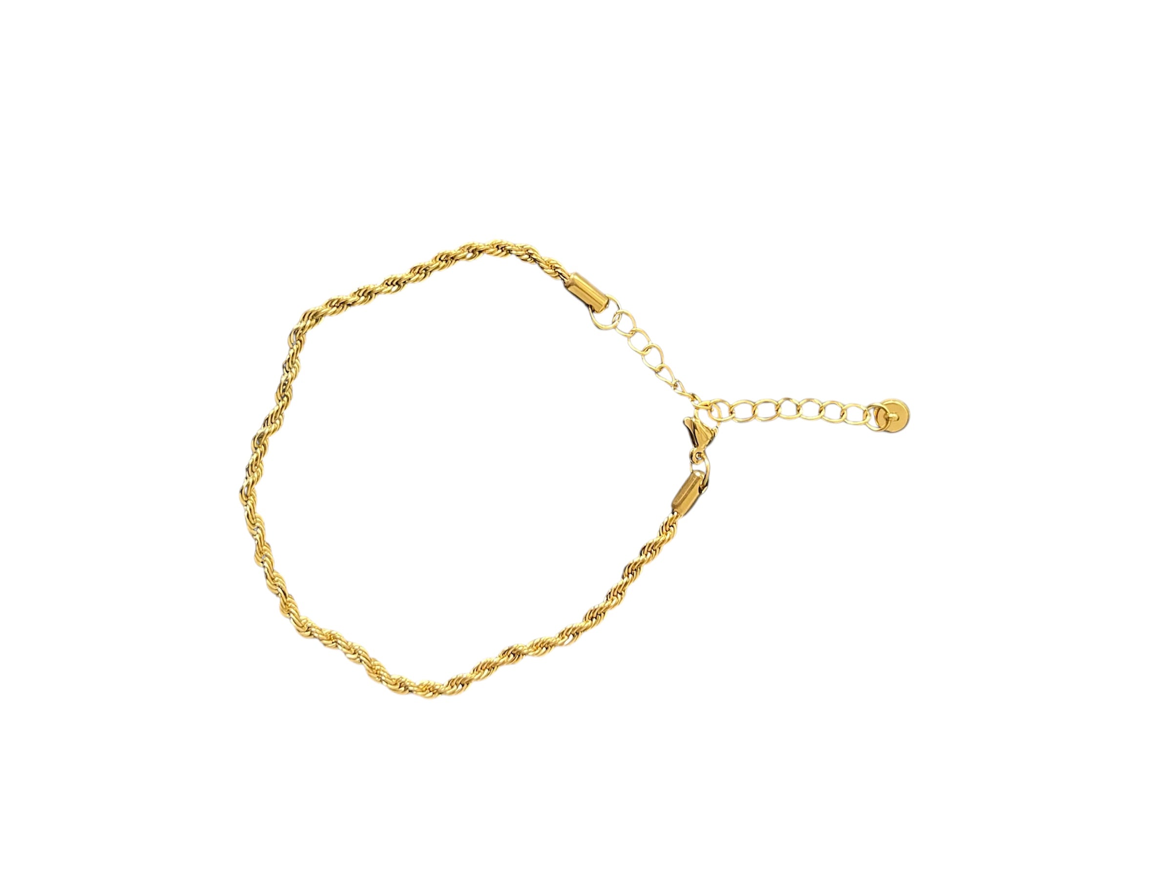 Golden rope chain Savannah Anklet, adjustable and waterproof.