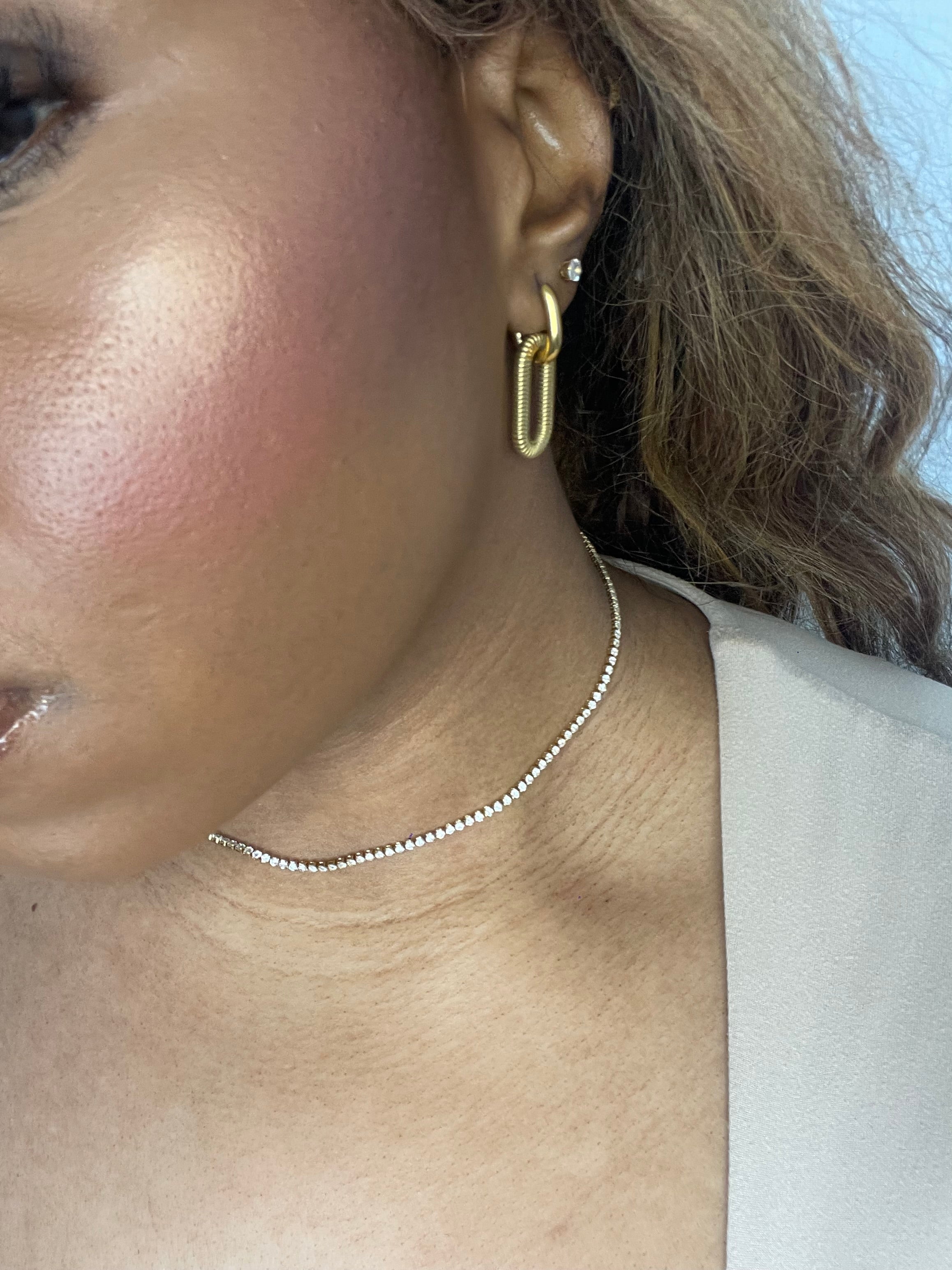 Diamond Necklace - Elegant BELLA Tennis Necklace close up