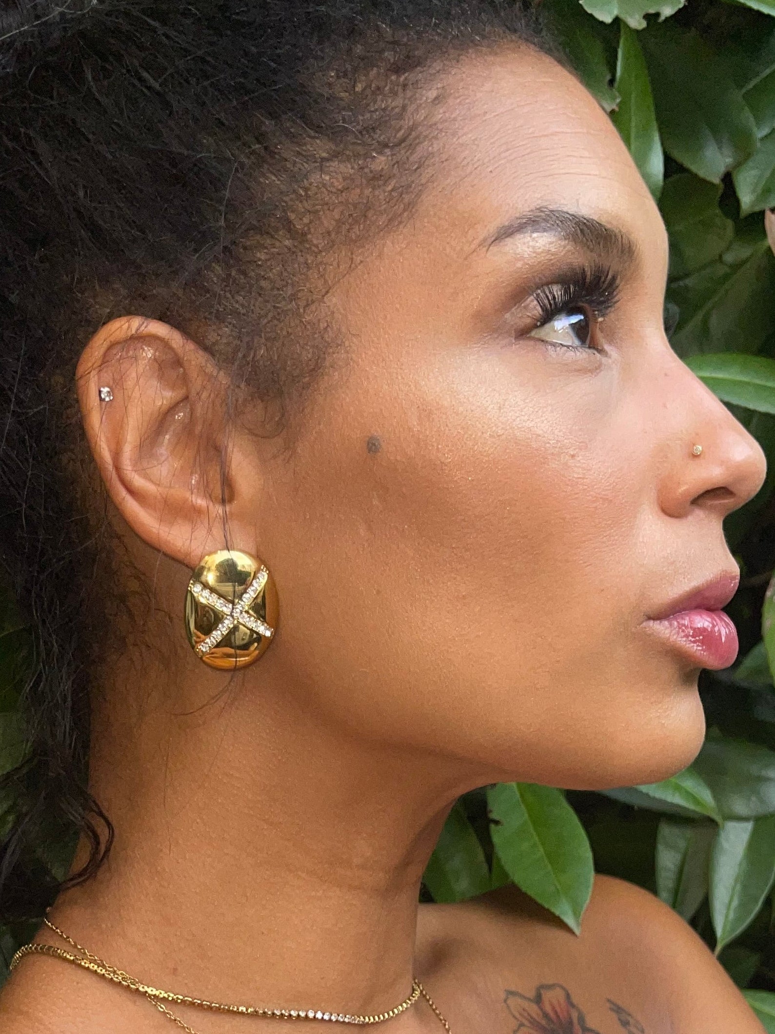 ALEXANDRA– Bold Dome Studs with Crystal Detail