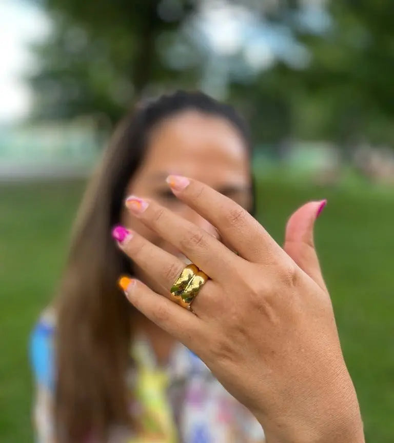 ALYSSA Double stacked chunky ring - The Halter Corner