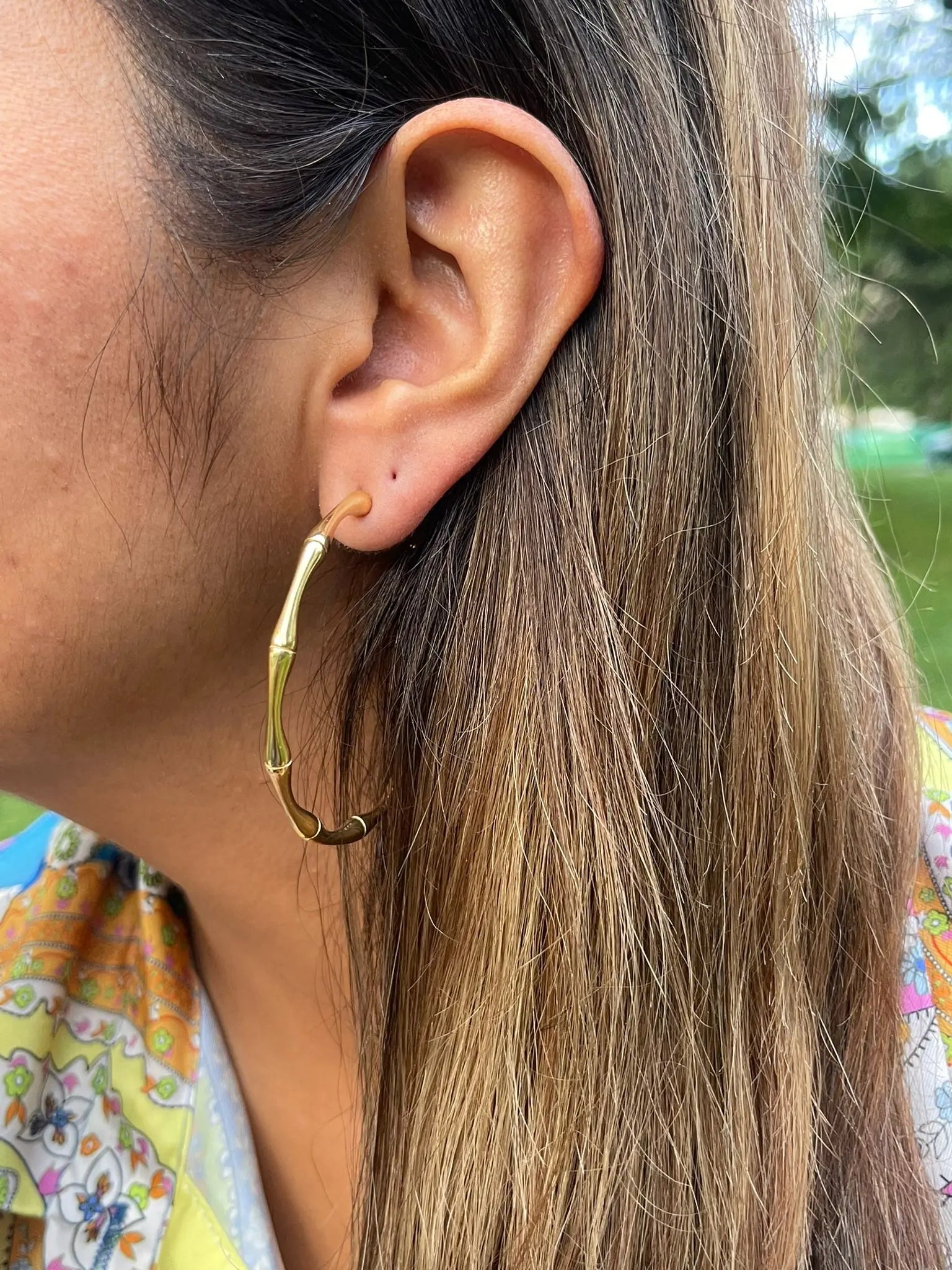 LAUREN Bamboo Hoop Earrings - The Halter Corner