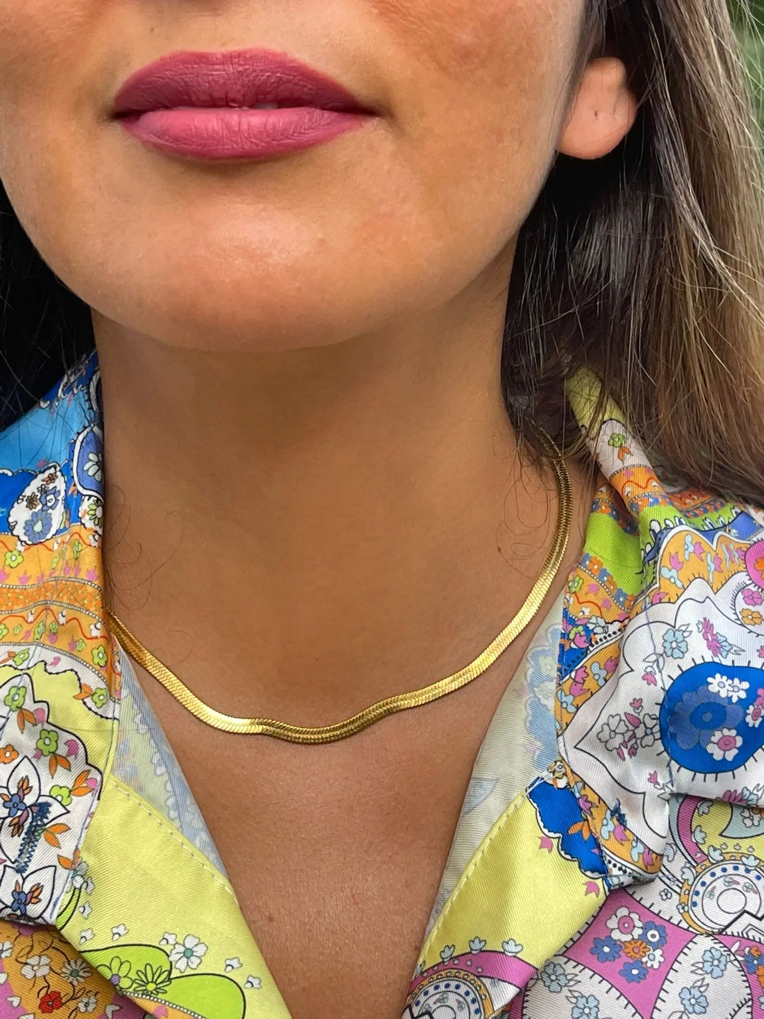 PAIGE Snakeskin herringbone choker - The Halter Corner