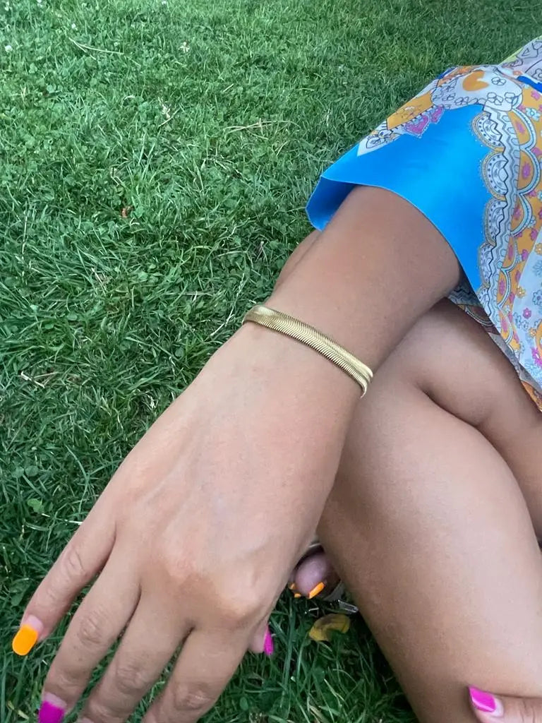 SARAH Thick Snakeskin Bracelet - The Halter Corner