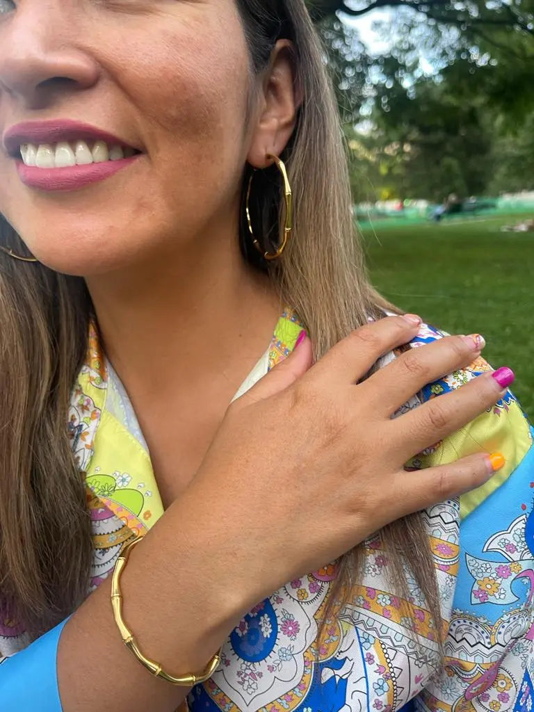 LAUREN Bamboo Hoop Earrings - The Halter Corner