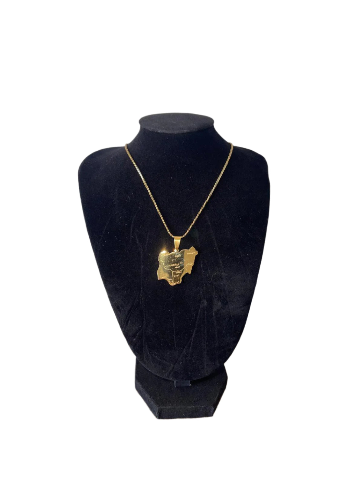 Collier en or avec carte du NIGERIA