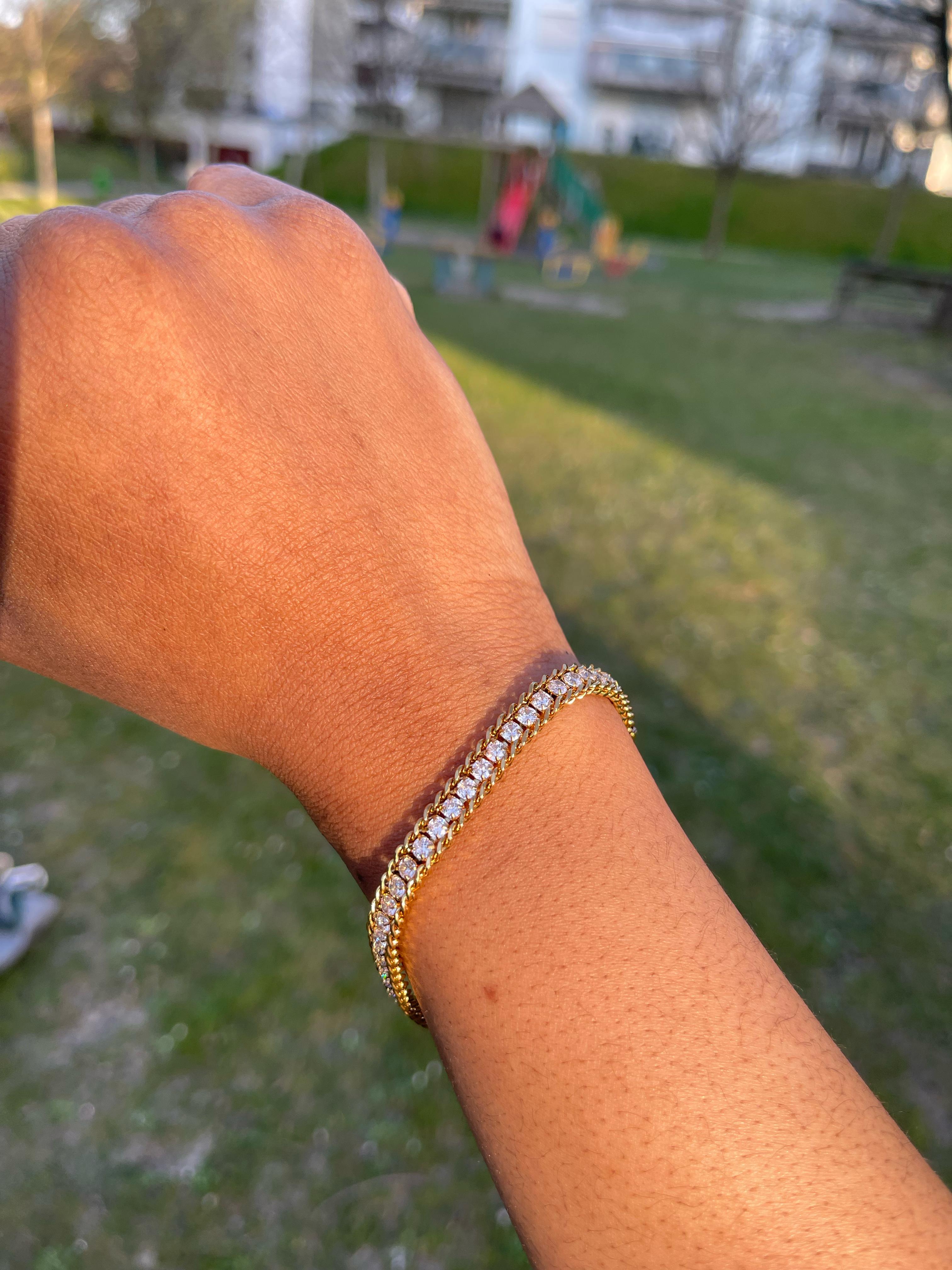 SERENA – Gold Tennis Sparkle Bracelet