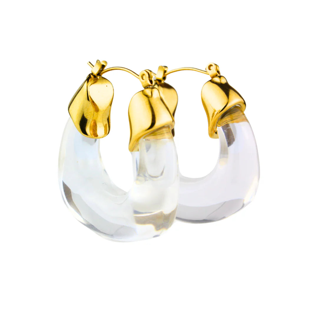 Créoles en résine élégantes HEATHER