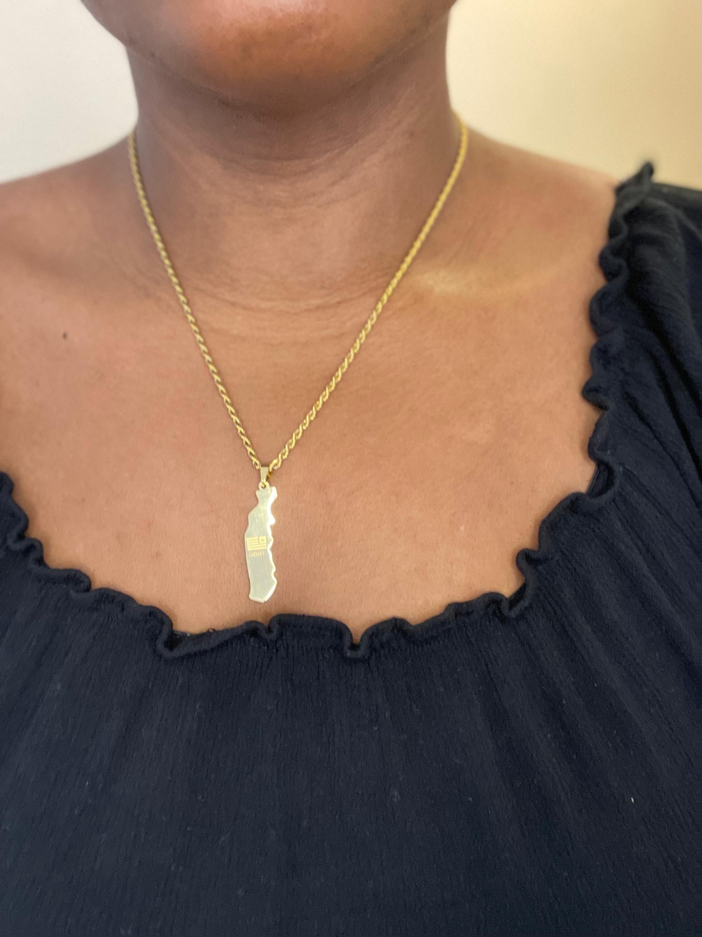 Gold Necklace - Stunning TOGO 18k Gold Plated Pendant worn
