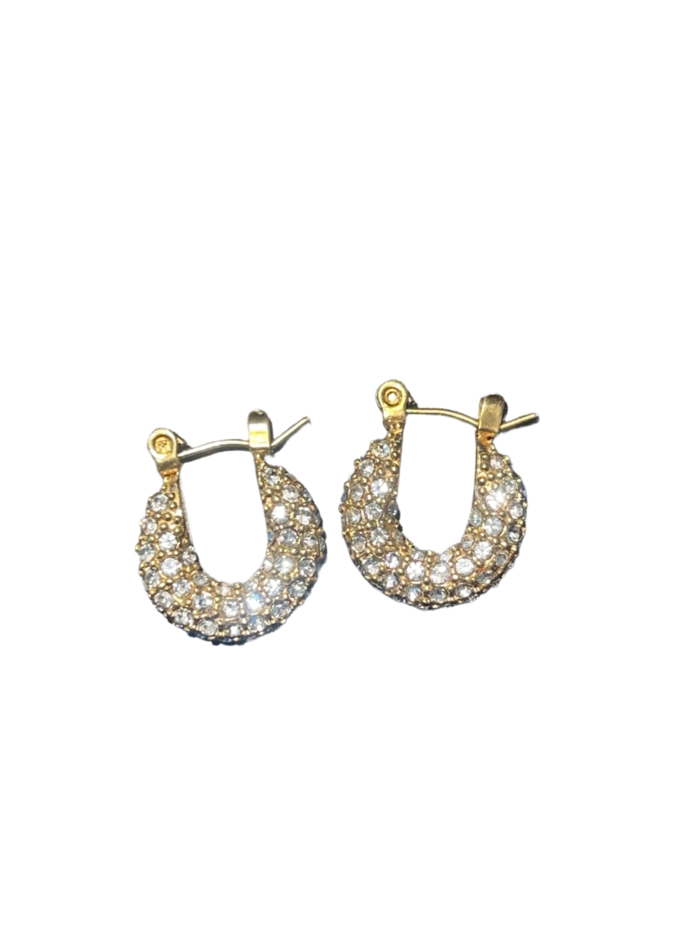 KARIN Dainty 18k Gold Plated Small Hoop Earrings with Cubic Zirconia Stones