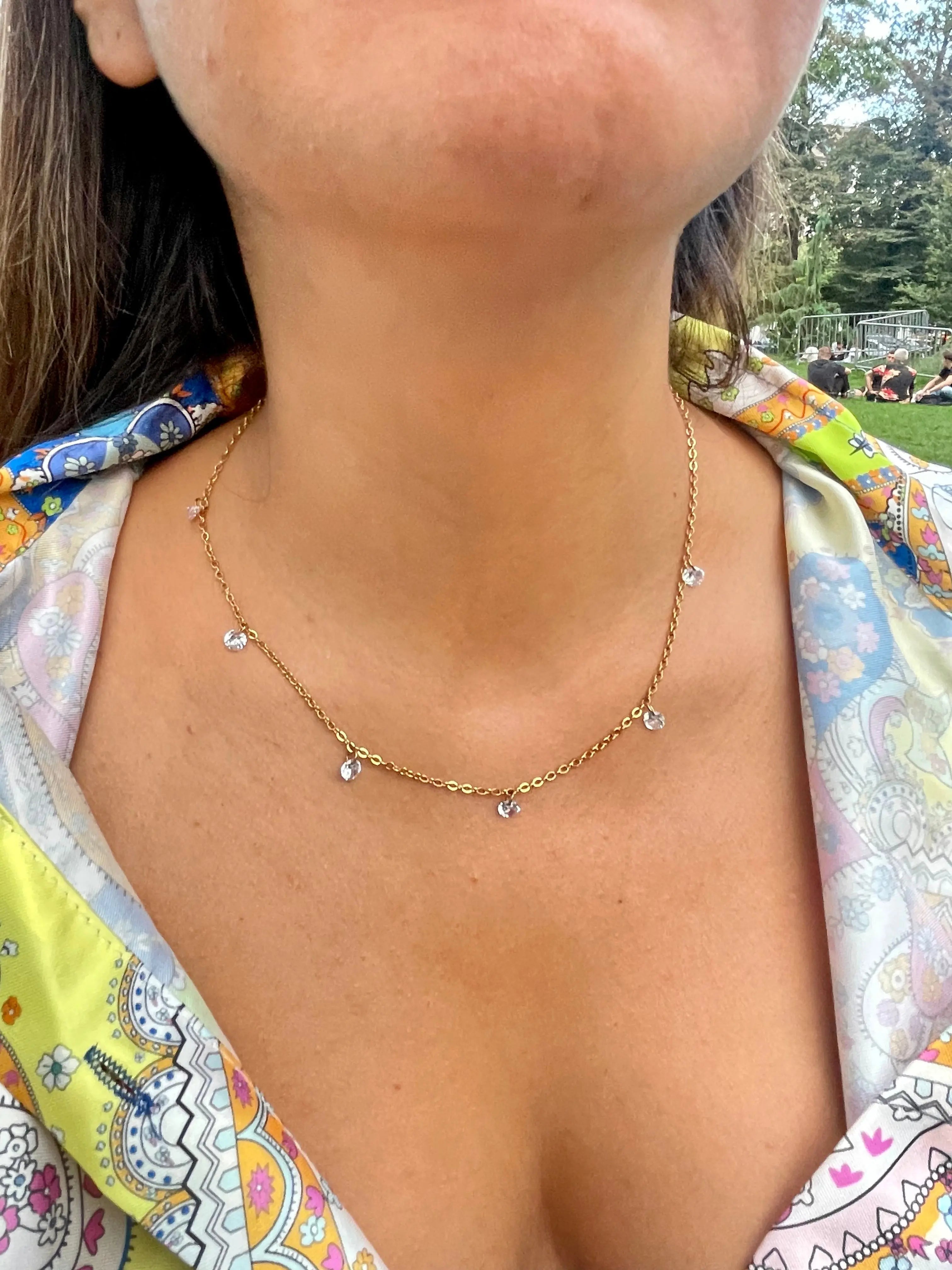 CASSIE dainty Cz choker - The Halter Corner