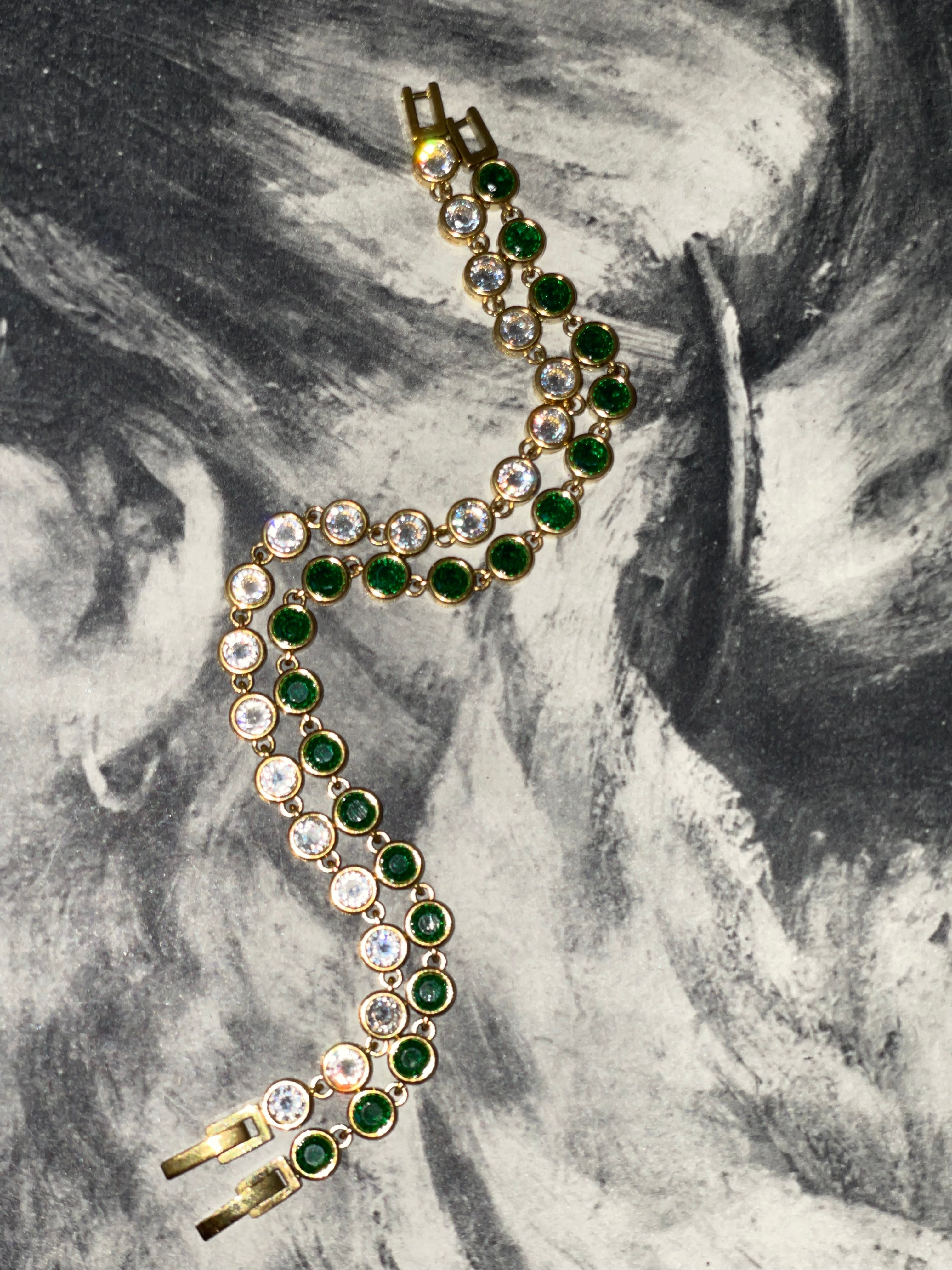 Clarisse Tennis Bracelet 18k gold-plated with bezel-set cubic zirconia stones and secure box clasp