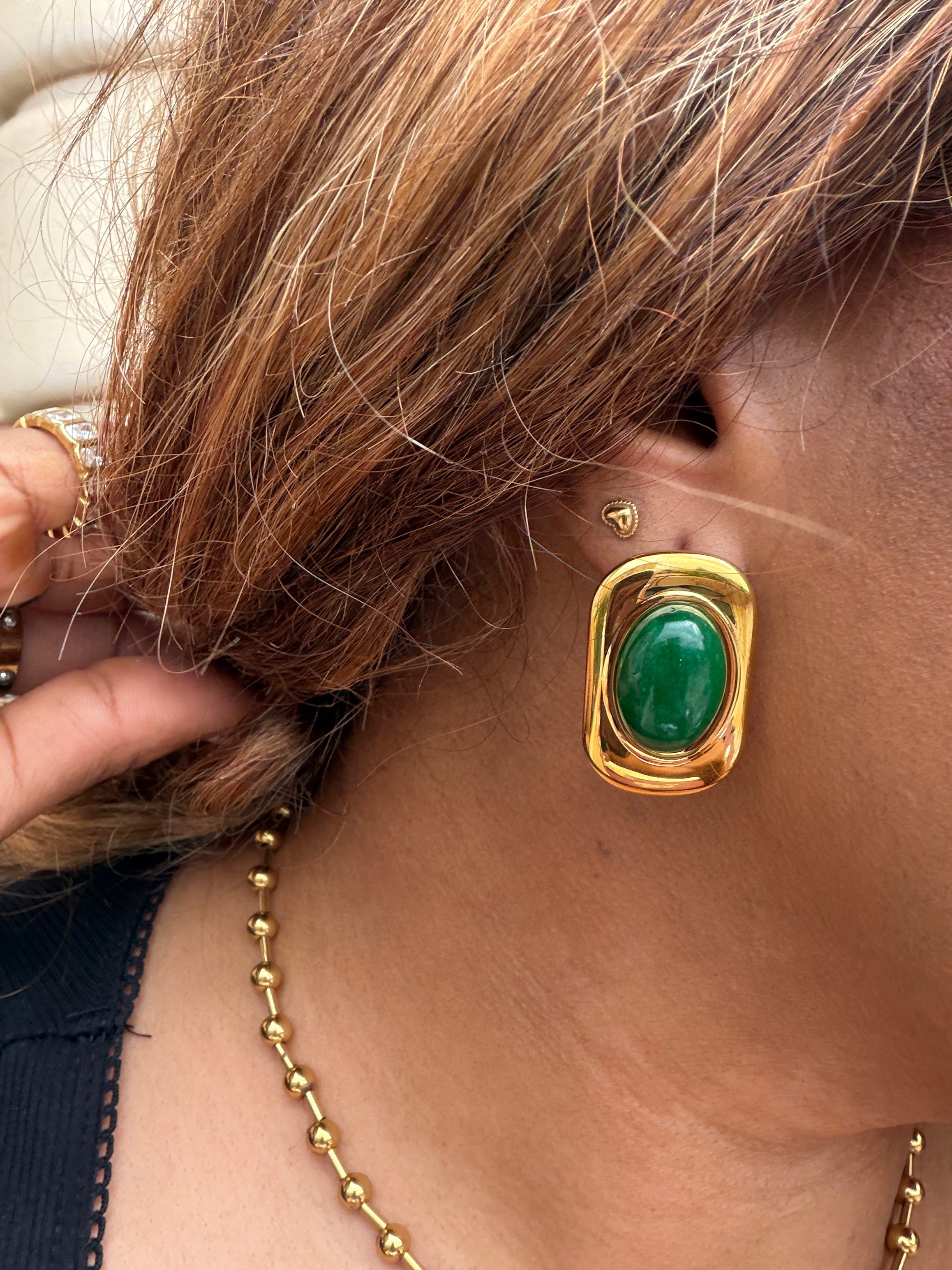NORA Green Stone Studs
